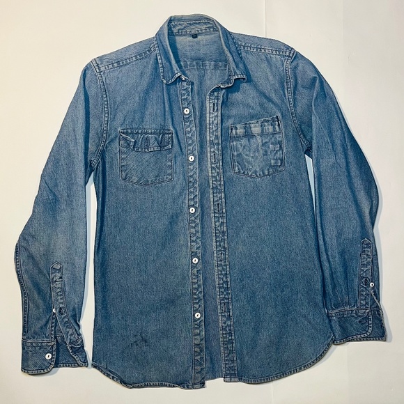 Vintage Denim Work Shirt Unisex M/L - Picture 1 of 3